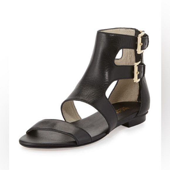 MICHAEL Michael Kors Shoes - MICHAEL Michael Kors Adriana Flat Sandals Shoes Leather Coffee Size 9.5 with Box